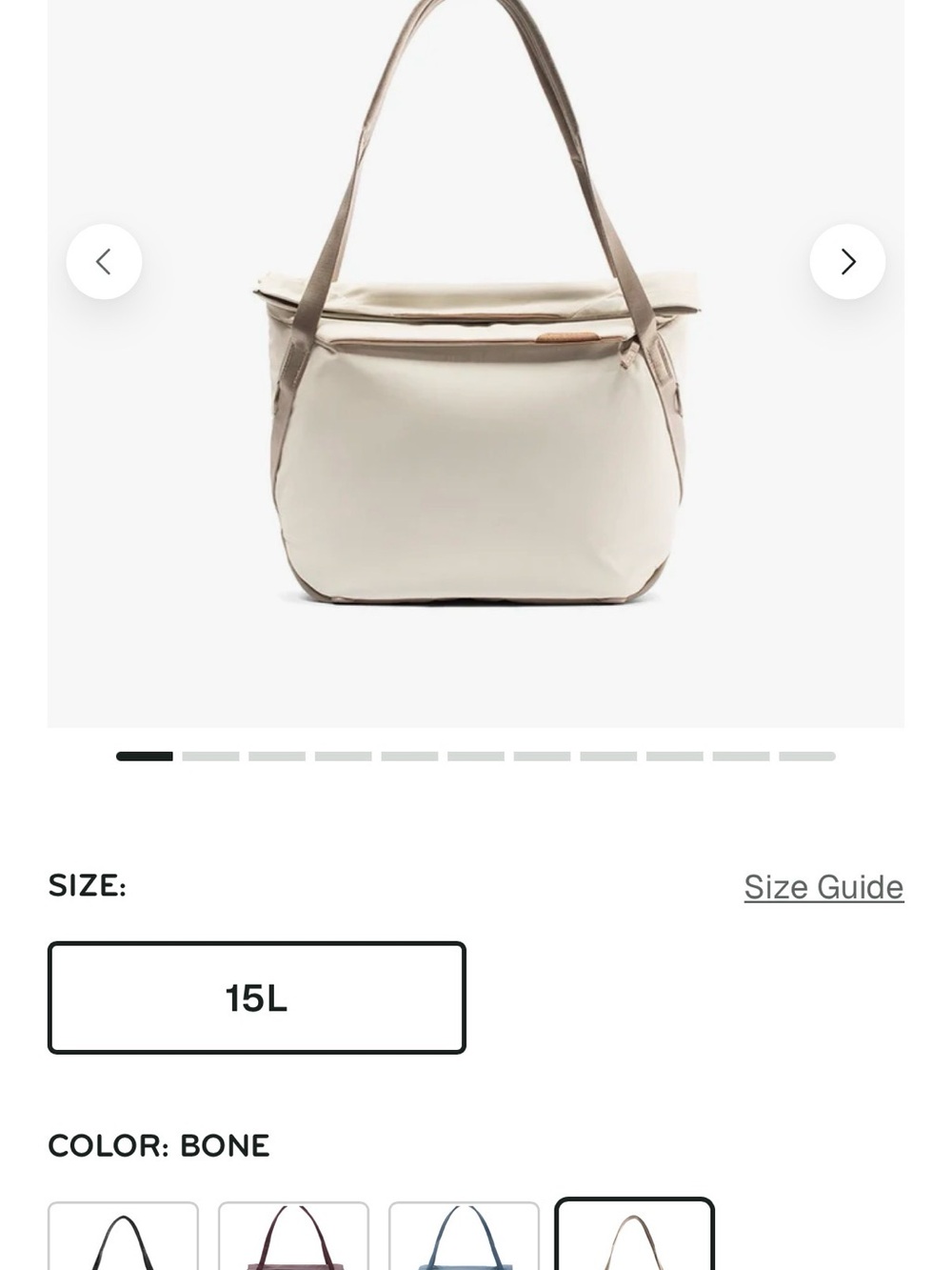 Peak Design Brand new Bone Everyday Tote with Neutral Trim